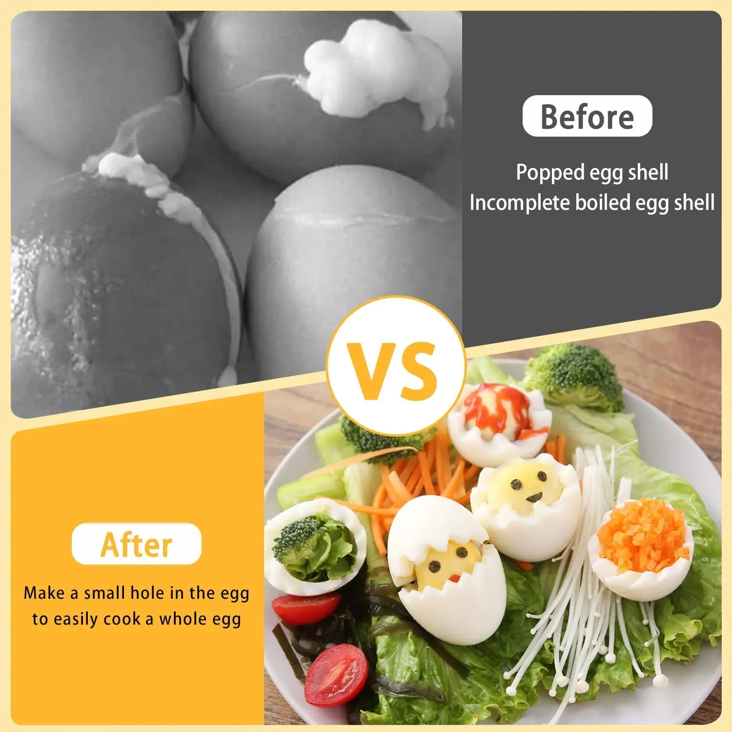 Leeseph Egg Piercer, Stainless Steel Needle Egg Hole Puncher Eggs Poacher Endurance Hole Seperater Bakery Kitchen Tool 