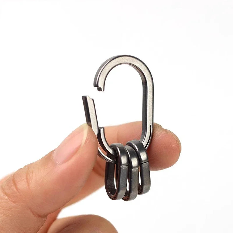 3 Size Titanium Alloy Quickdraw Keychain Men Women Titanium for Car Key Rings Holder Lightweight EDC Carabiner Accessories