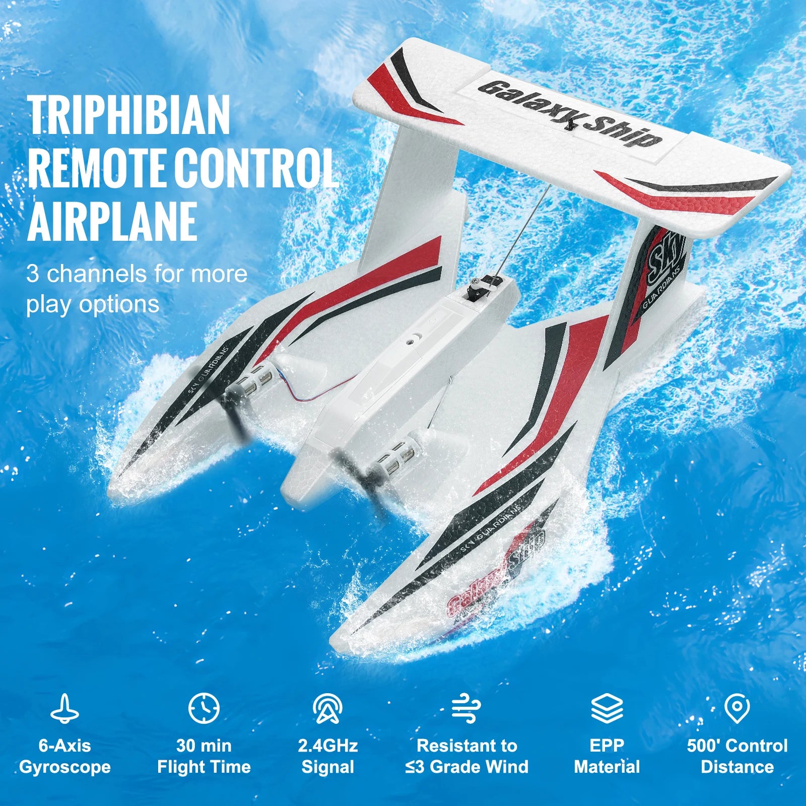 Aereo RC Anfibio 2,4 GHz 3CH Telecomandato per Principianti