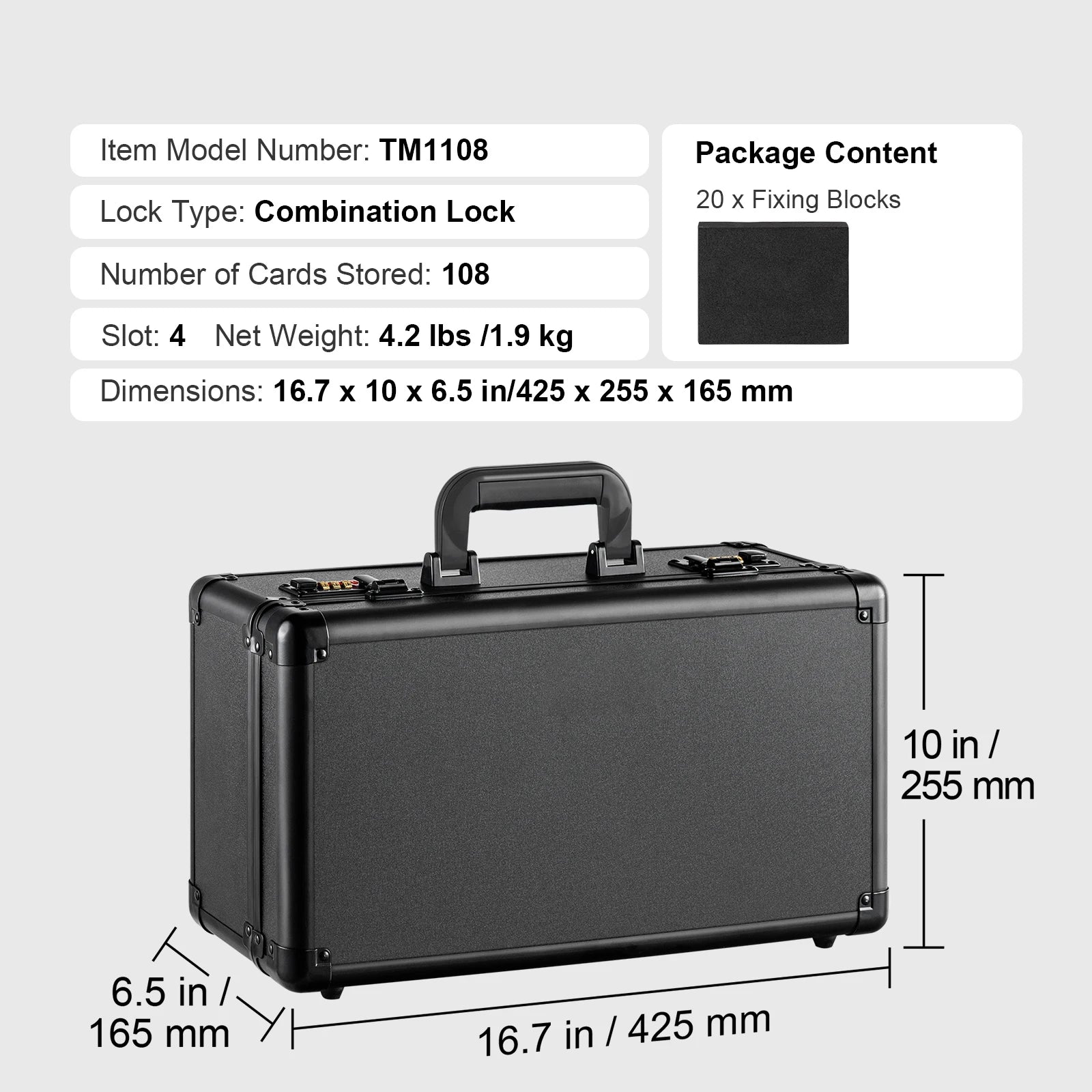 Graded Card Storage Box with Lock for PSA BGS SGC Cards