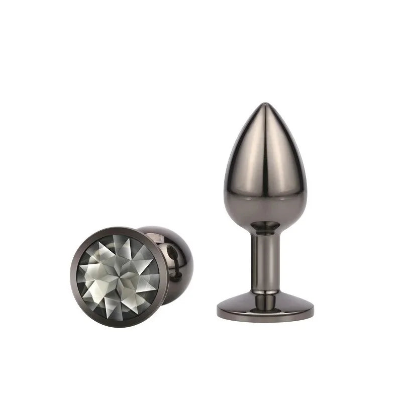 Small Size Metal Anal Beads Butt Plug Mini Rainbow Rose gold Butt Plug Crystal Jewelry Trainer Anal Dildo Masturbation Sex Toy 
