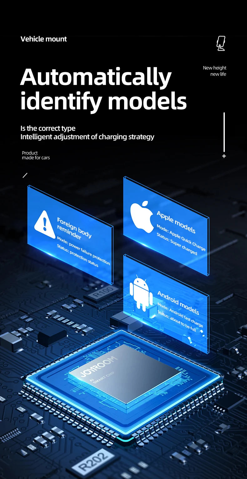 Automatic-Clamp Wireless Car Charging Mount