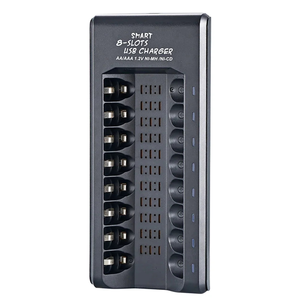 Eight-Slot USB Charger for AA and AAA NiMH Batteries