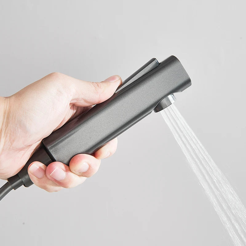 Digitalt display regnbrusersystem med bidet og badekarudløb