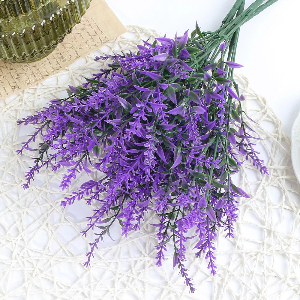 Artificial Flower Plastic Lavender Fake Plant Wedding Home Garden Decoration Bridal Bouquet Photography Props Household Products 