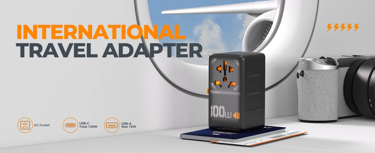 Universal Travel Adapter - USB Power Options