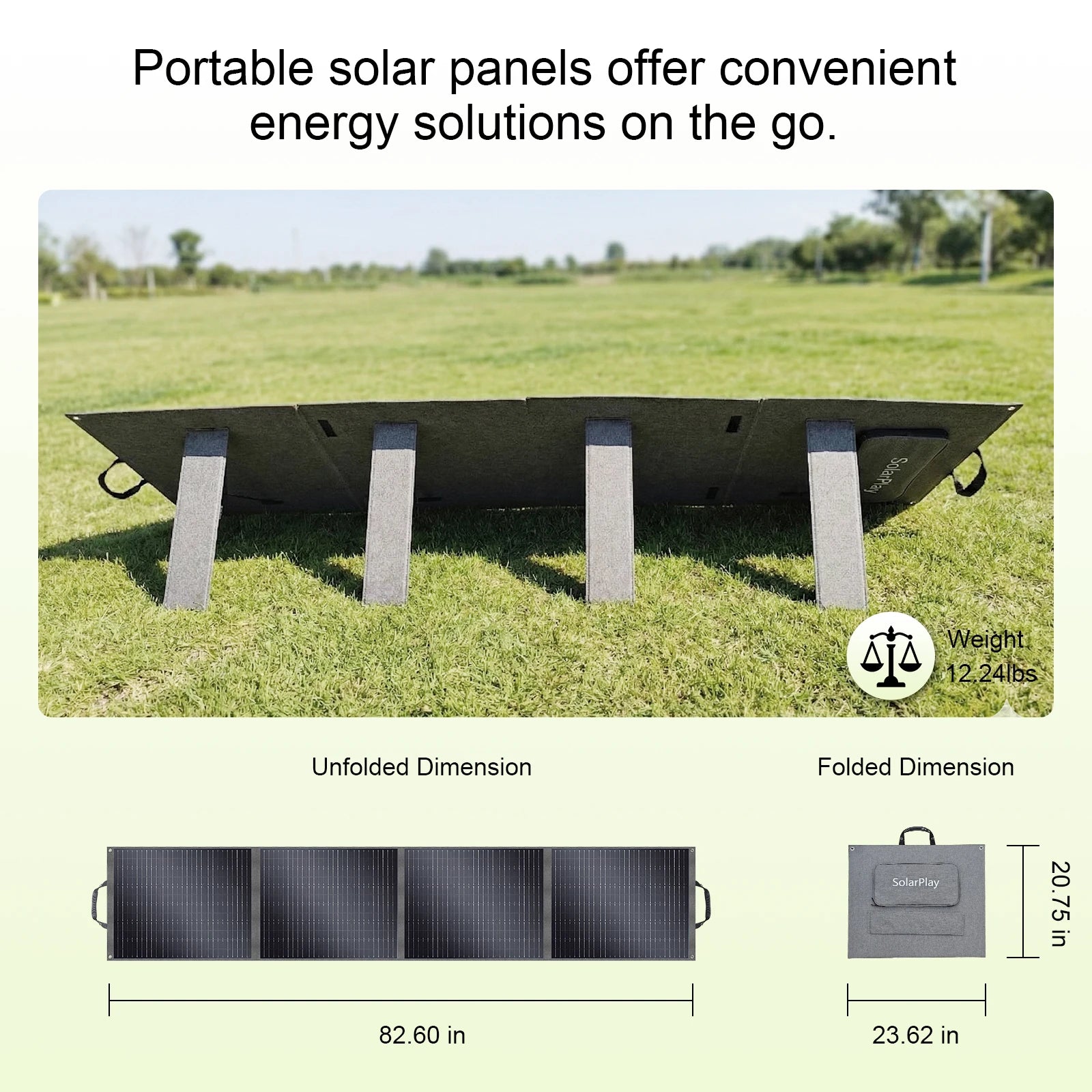 200W foldbart solpanel 18V bærbar strøm til camping og backup