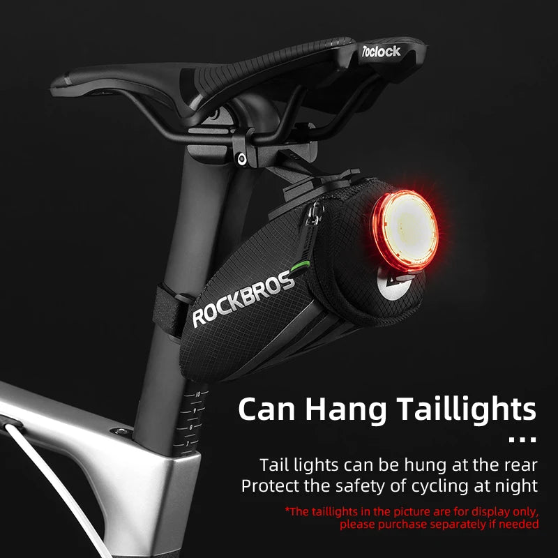 Compact Bike Saddle Bag with Reflective Design & Tool Storage