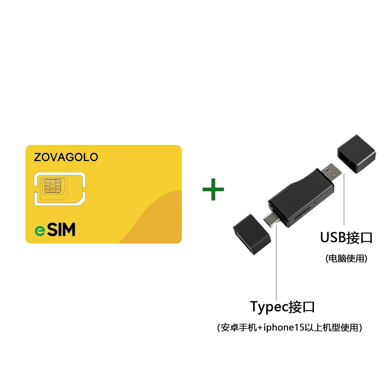 eSIM Write Card with USB-C Reader for Multi-Profile SIM Storage