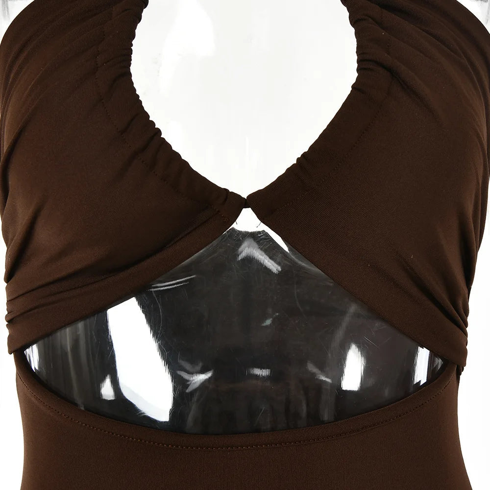 Sleeveless Sexy Female Midi Backless Dresses Slim Night Club Party Women's Dress Bodycon Vestidos Elegantes Para Mujer 