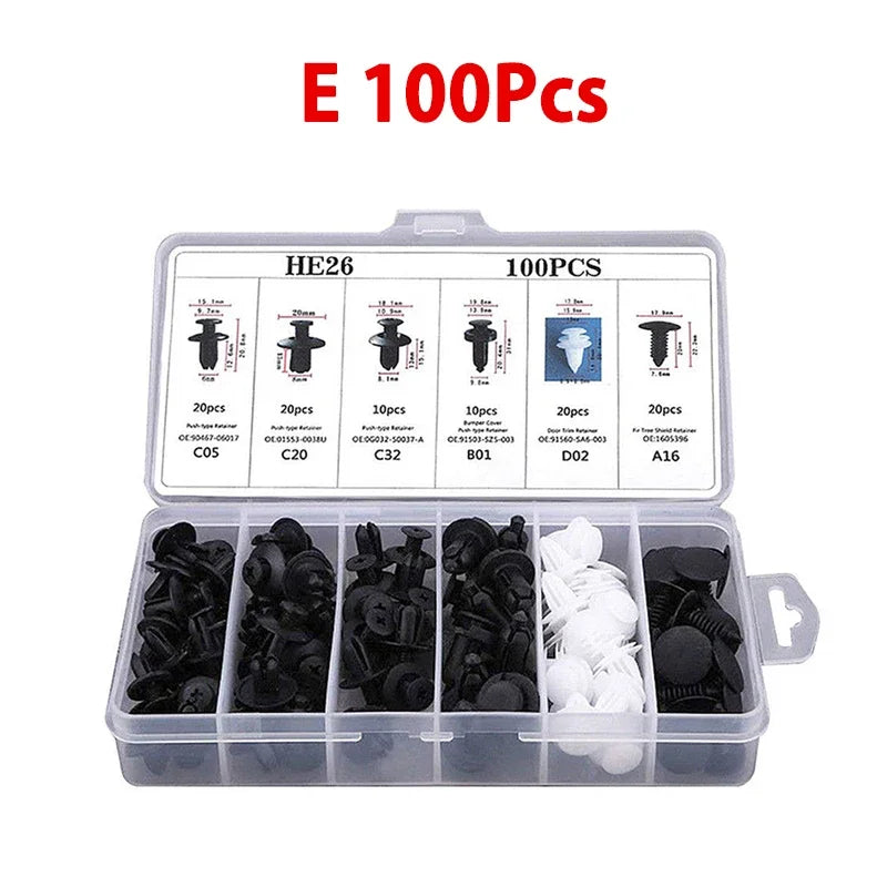 Nuevo kit de clips de fijación para coche, pasadores de retención para carrocería, remaches para parachoques, paneles de puertas, herramientas para clips de coche