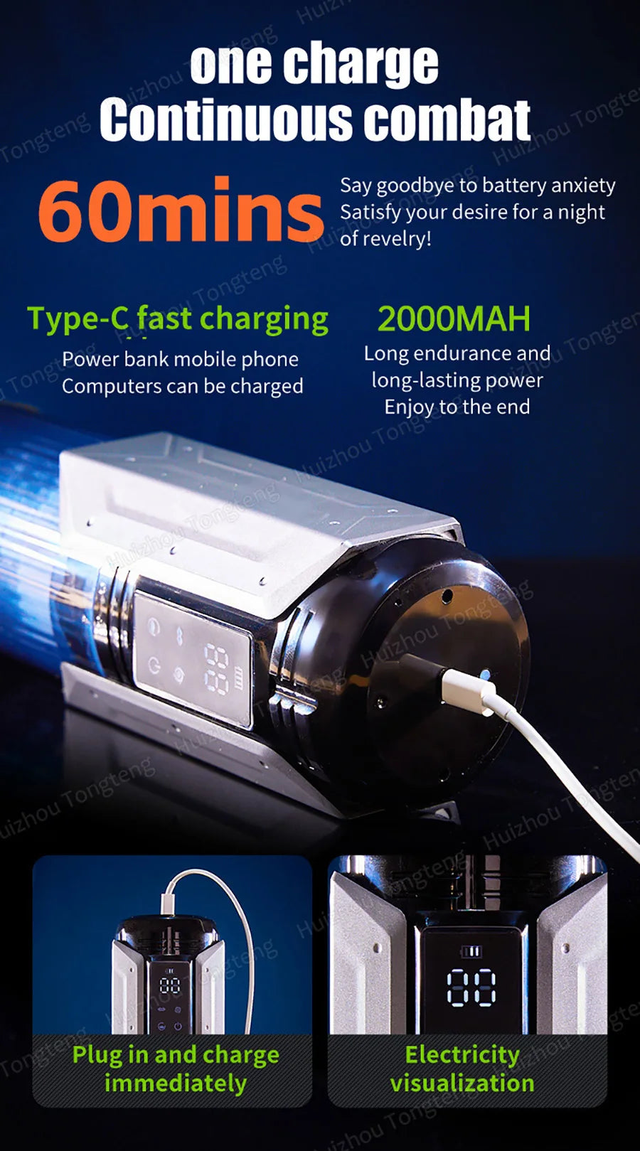 İtme ve Emme Modlarına Sahip Otomatik Erkek Mastürbatör Penis Pompası