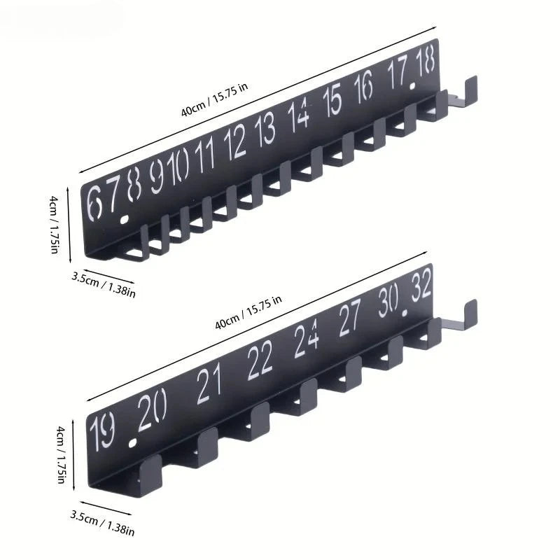 Numbered Wall-Mount Wrench Organiser Hooks