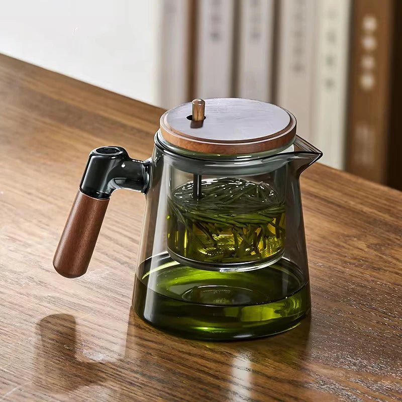 Tea Ceremony Culture Large Capacity Dividing Teacup Removable Glass Inner Tank Home Tea Water Separation Filter Teacup 