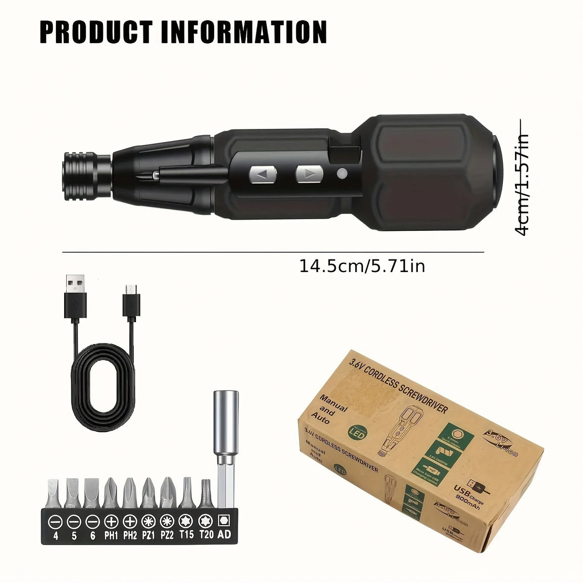 Rechargeable Cordless Screwdriver - Colour Options