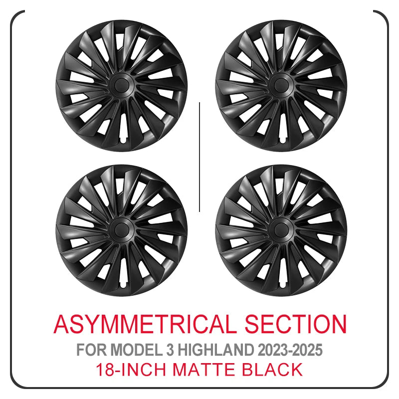 4PCS Tesla Model 3 Highland 18" Wheel Cover Hubcaps Turbine Style