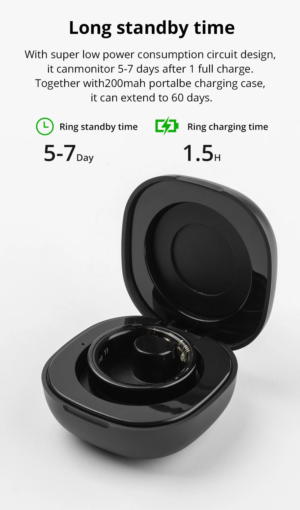 2024 COLMI R09 Smart Ring Men Women with Charging Case, Health and Sleep Monitor, Skin Temperature Monitor, 60 days battery life 