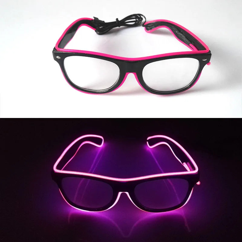 1PC Light Up LED Glasses Glow Sunglasses EL Wire Neon Glasses Glow in The Dark Party Supplies Neon Party Favors for Kids Adults 