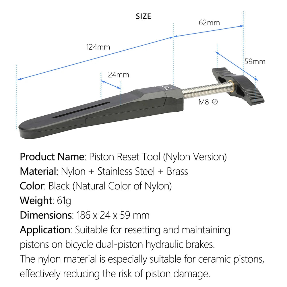 Nylon Bicycle Brake Piston Reset Tool