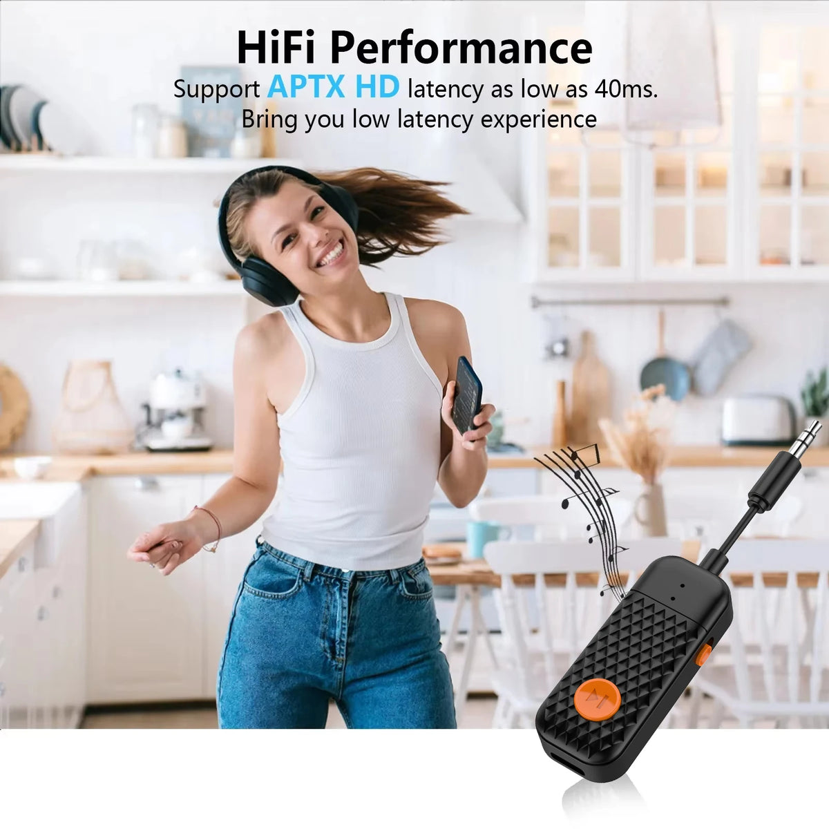 Two-Way Bluetooth Audio Adapter with 3.5 mm AUX