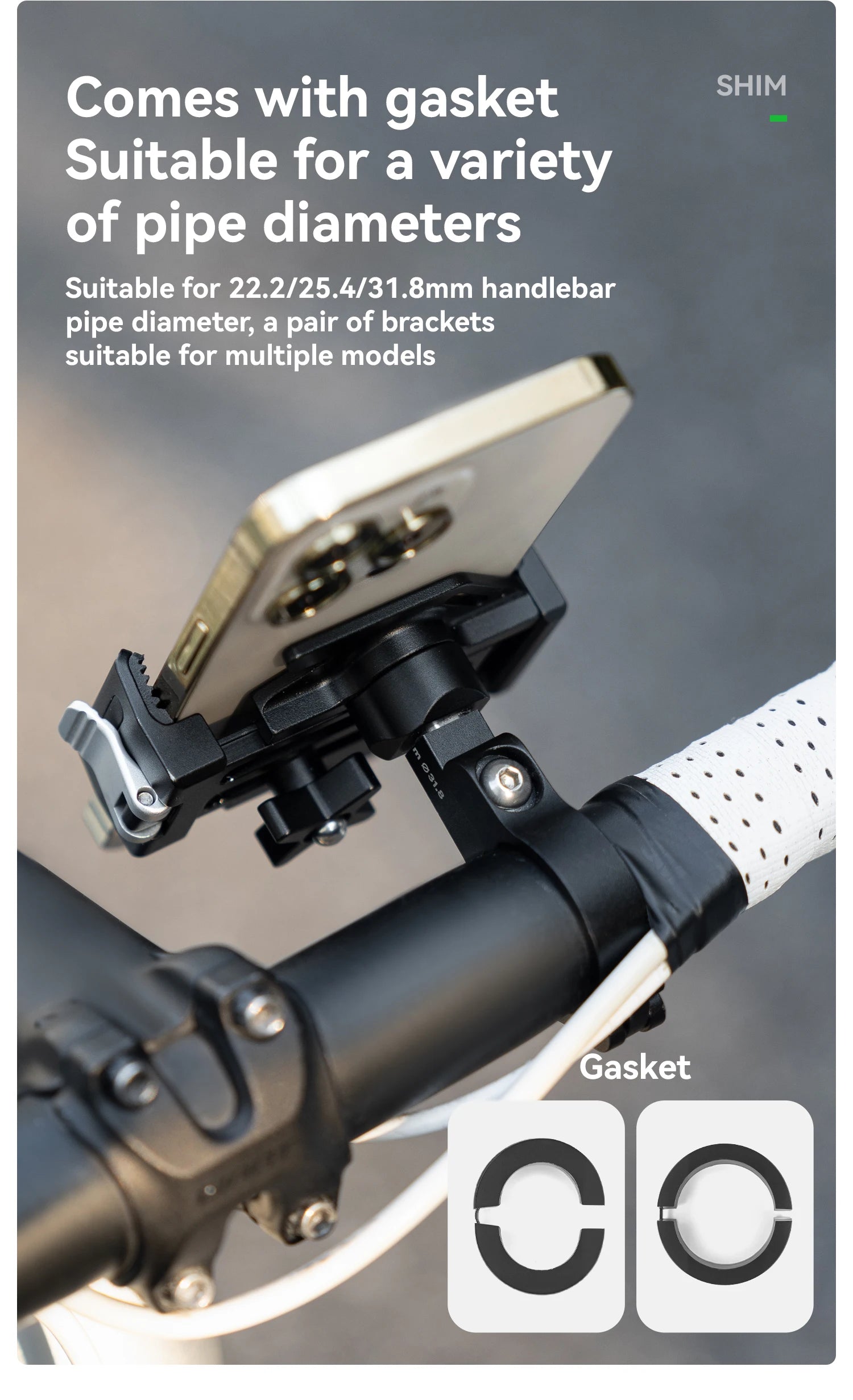 360° Rotating Motorcycle & Bicycle Phone Holder with Shock Absorption
