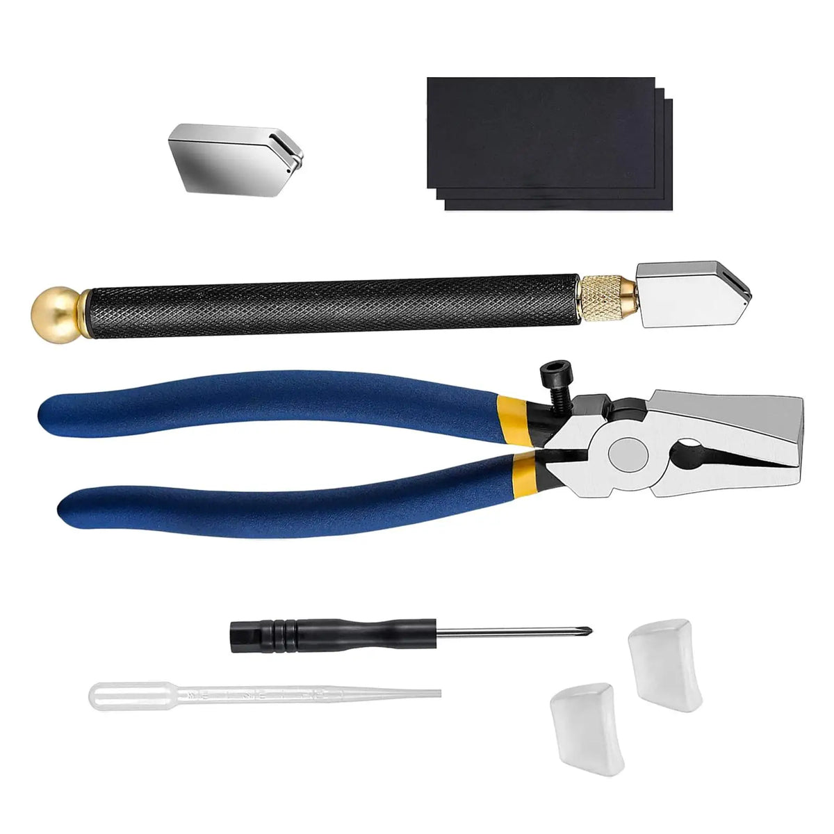 Glass Cutting Tool Kit with Running Pliers