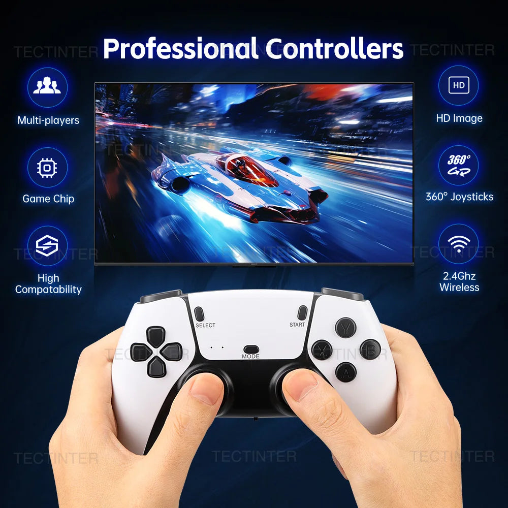 M15 4K Game Stick TV Video Game Console 64G Built-in 20000 Games Retro Handheld Game Player With Wireless Gamepad Controller 