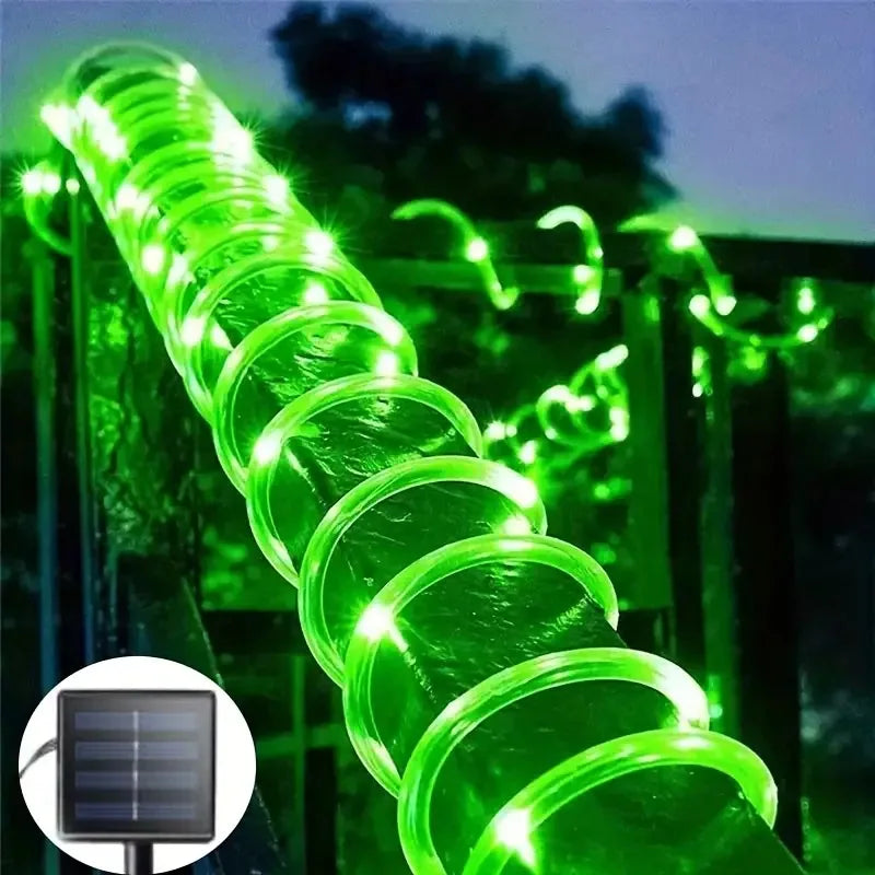 Solarne lampki LED na lince o długości 7 m z ośmioma trybami