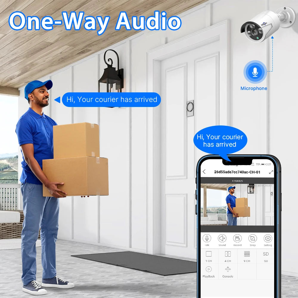 5MP POE IP Security Camera with Audio, Night Vision & IP66
