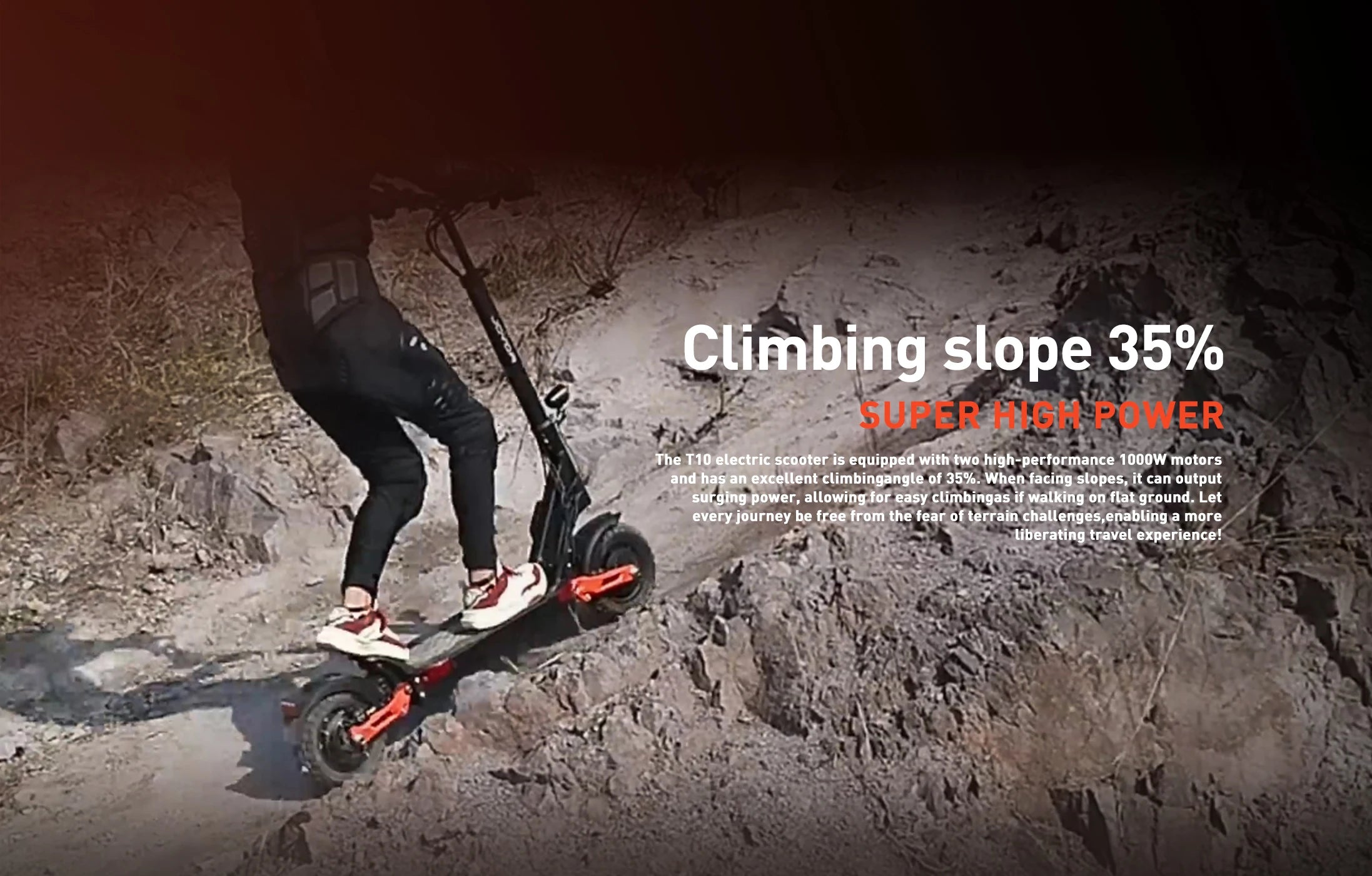 JOYOR T10 Adult Electric Scooter with Dual 1000W Motors