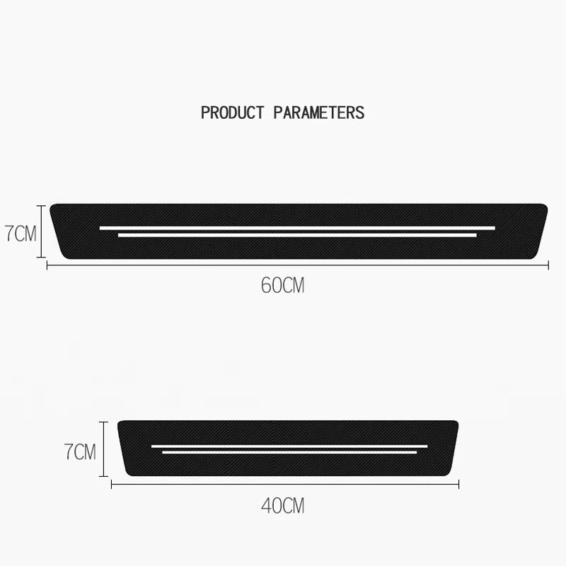 New Universal Imitation Carbon Fiber Leather Car Door Sill Protection Strip Tough And Durable Decorative Car Sticker Accessories