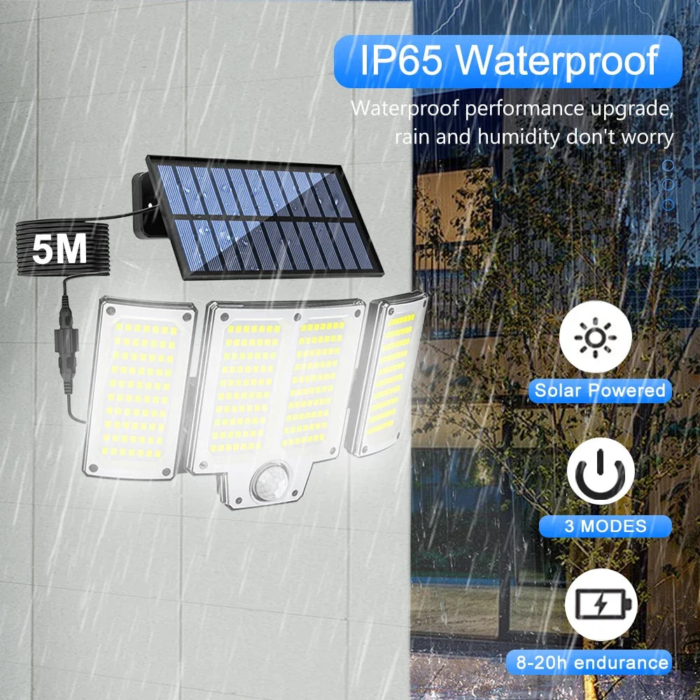 Luz solar de pared con sensor de movimiento, 106 o 280 LED