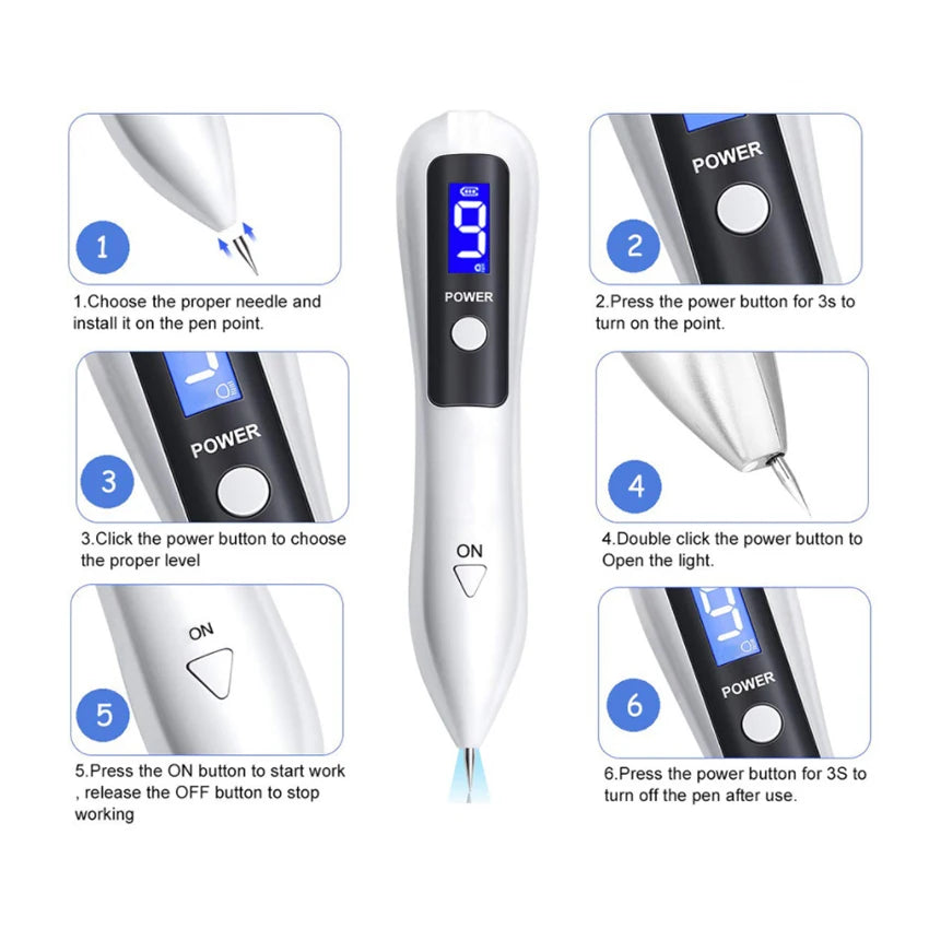 9 Levels Laser Plasma Pen Freckle Remove Pen Wart Remover Tattoo Remover Instruments Skin Tag Removal Spot Beauty Care Tool 