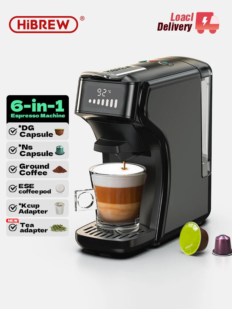 HiBREW 6‑in‑1 Capsule Coffee Machine for Hot & Cold Espresso