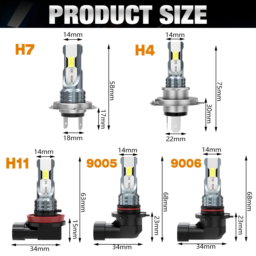 S&D 80W H8 H11 LED Canbus 9005 9006 Fog Light Bulbs Wireless 30000LM 6000K CSP LED Headlight Car Lamp for Car Driving Auto Lamp