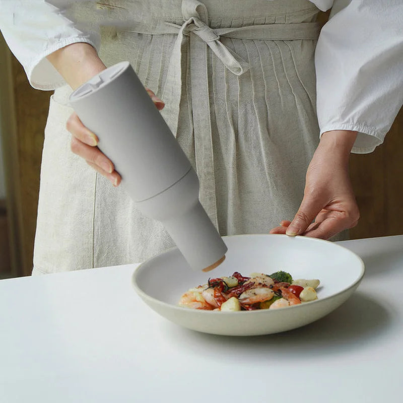 Battery-Powered Electric Pepper and Spice Grinder in White or Black