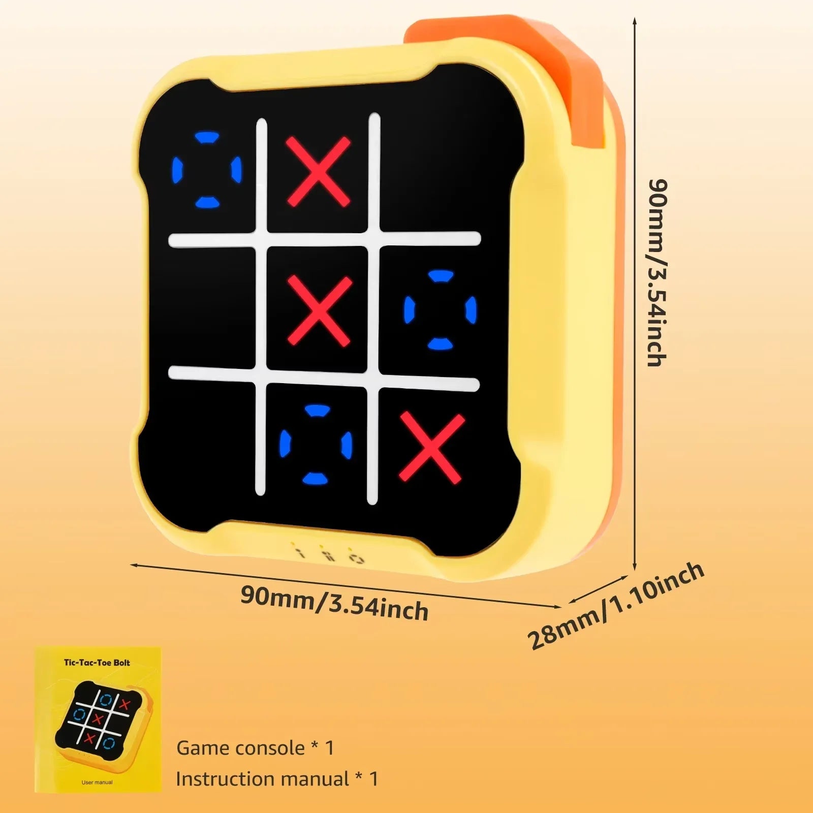 Elektroniskt handhållet Tic-Tac-Toe-spel med 3 inbyggda pussellägen