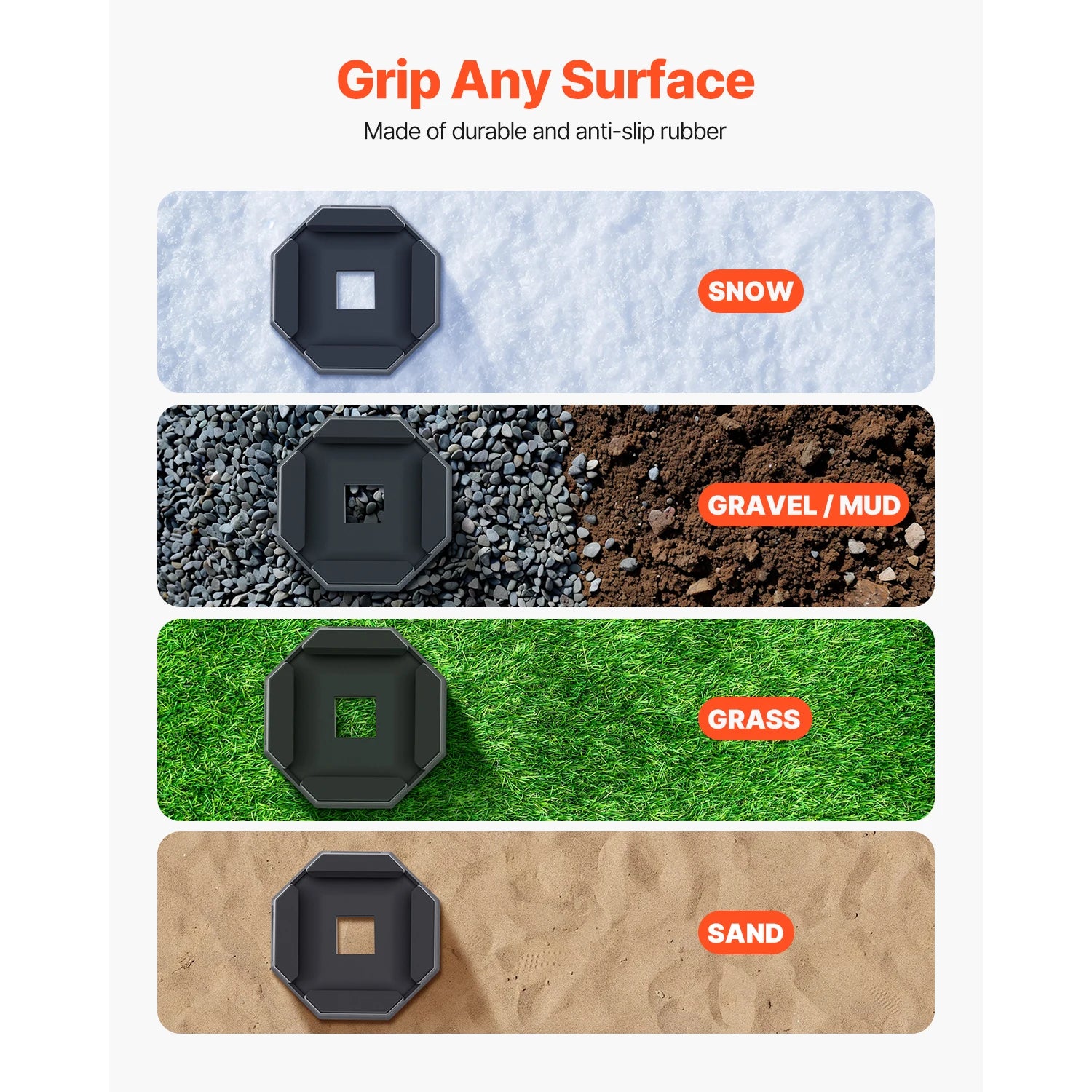 RV Leveling Pads 4-Pack Rubber Jack Pads for Stable Parking