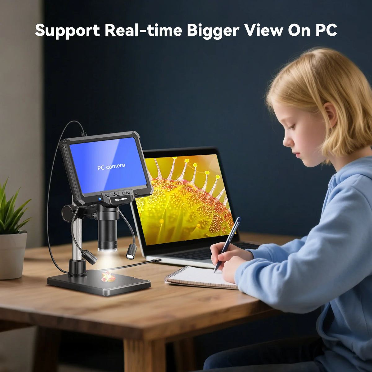 7-Inch Digital Microscope with Stand