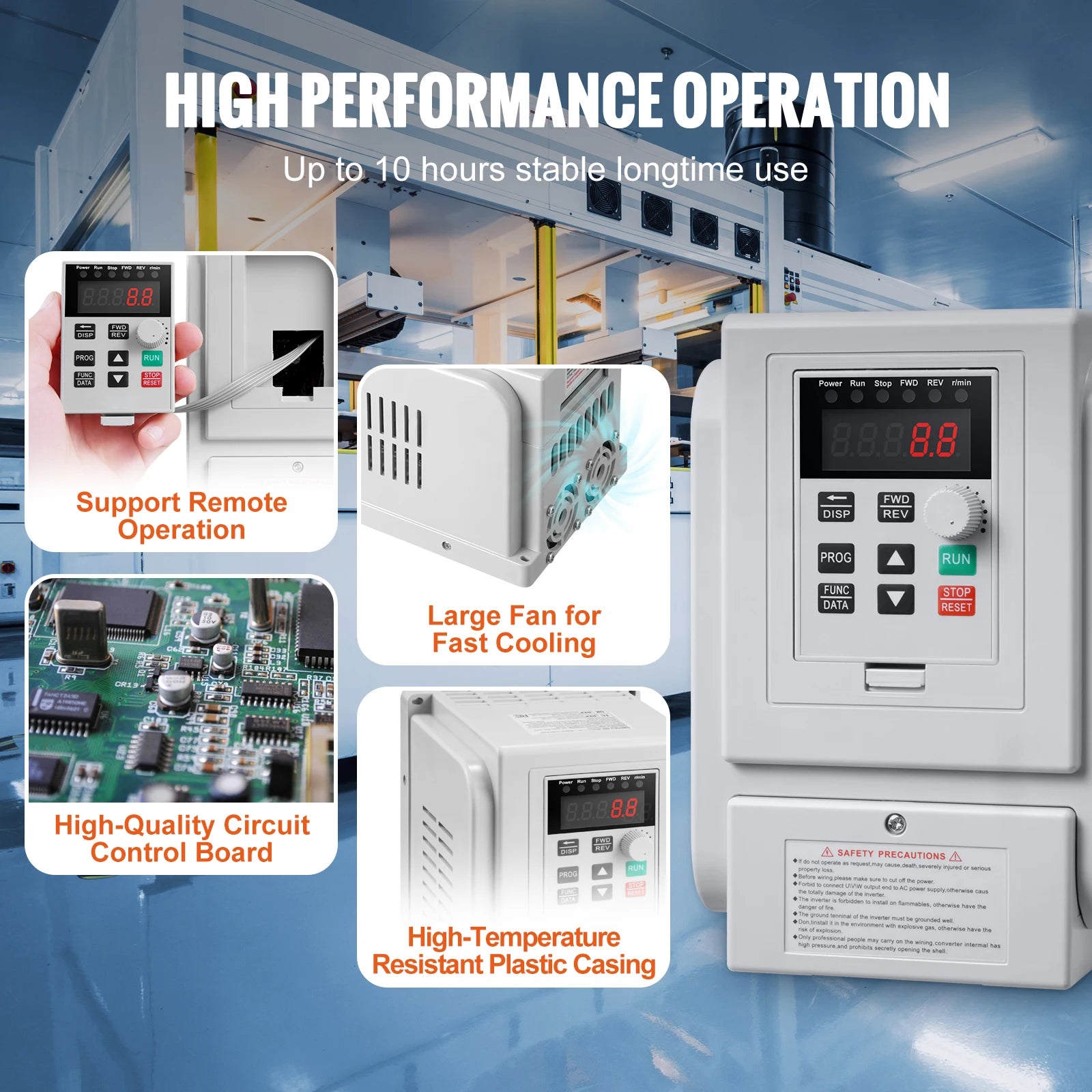 SucceBuy VFD 5HP4KW Singel Phase 220V-240V Input to 3 Phase 220V-240V Output Variable Frequency Drive for AC Motor Speed Control