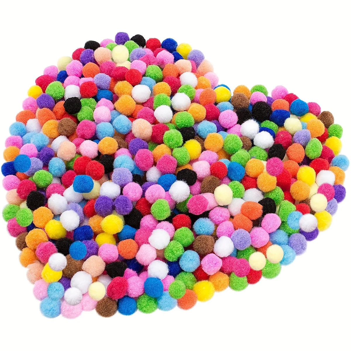 1 cm Craft Pom Poms, 1,200-Piece Colour Assortment