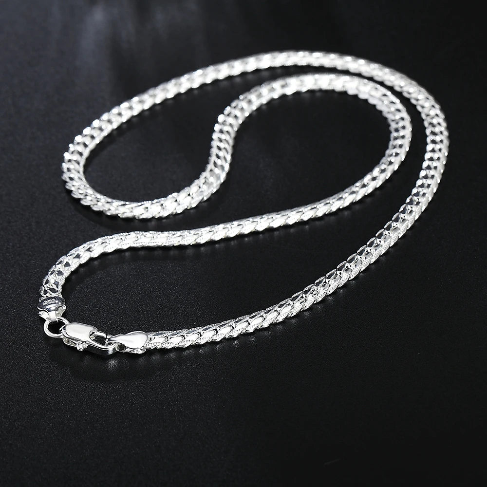 20-60cm 6mm Silver Color luxury brand design noble Necklace Chain For Woman Men Fashion Wedding Engagement Jewelry 