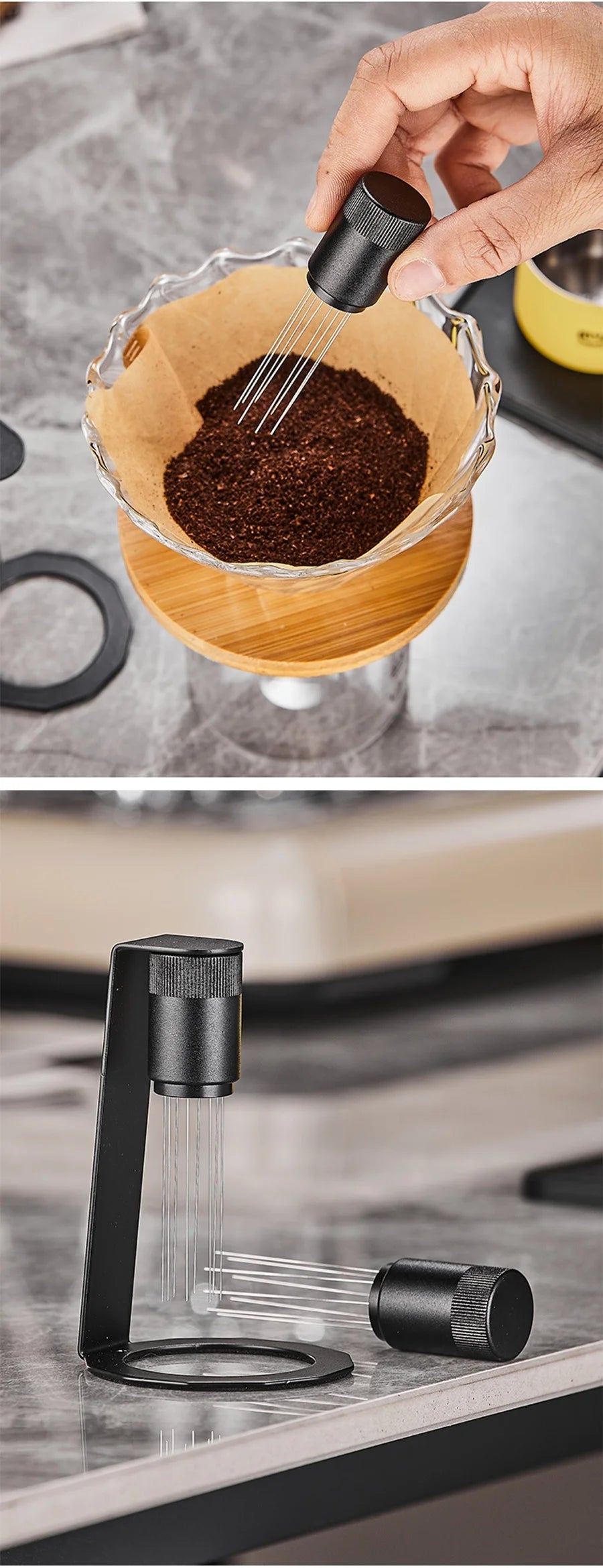 Espresso WDT tűelosztó eszköz állvánnyal