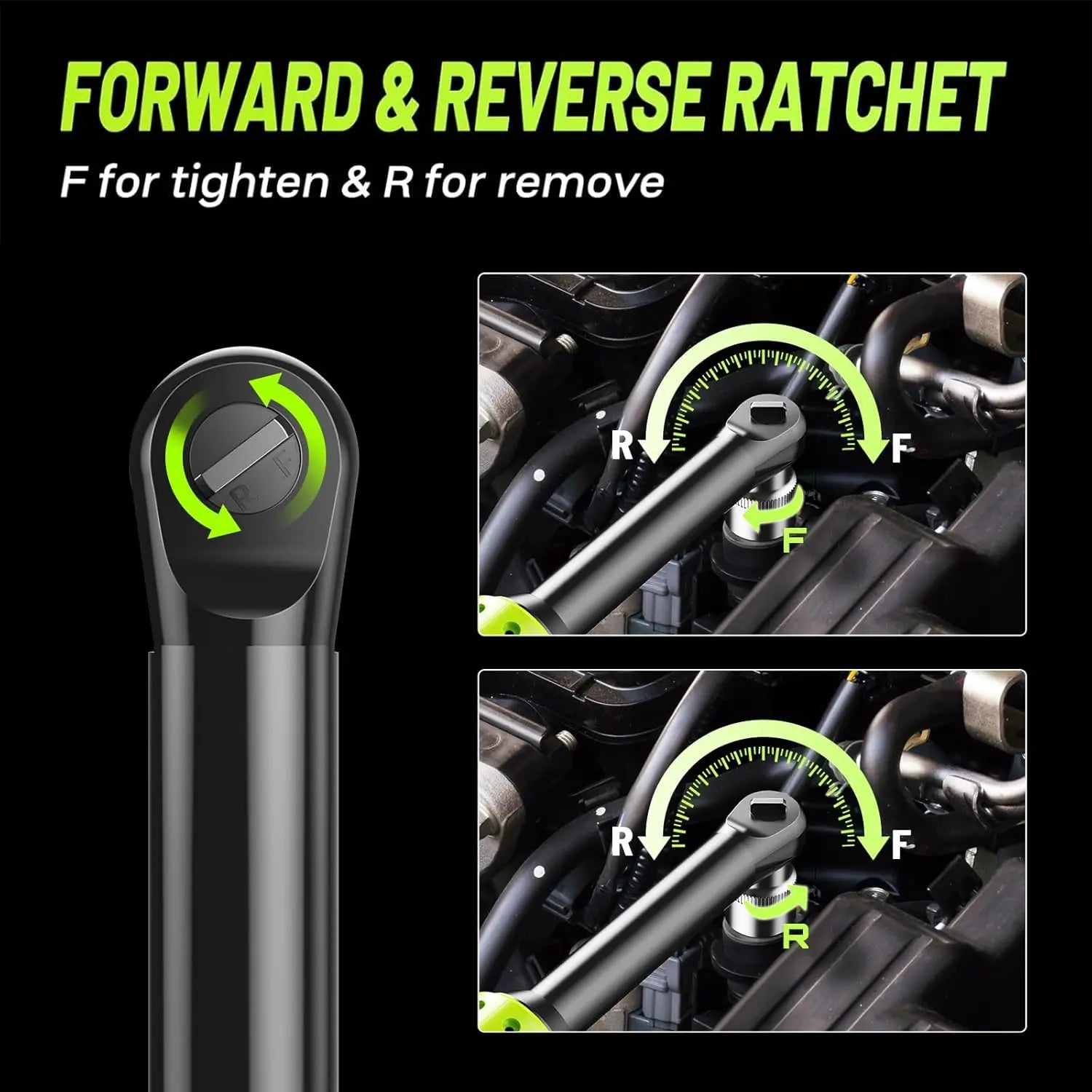 3/8 Cordless Ratchet Wrench Kit, 6-Inch Extended, 40 Ft-lbs, 400 RPM, 2.0Ah Battery
