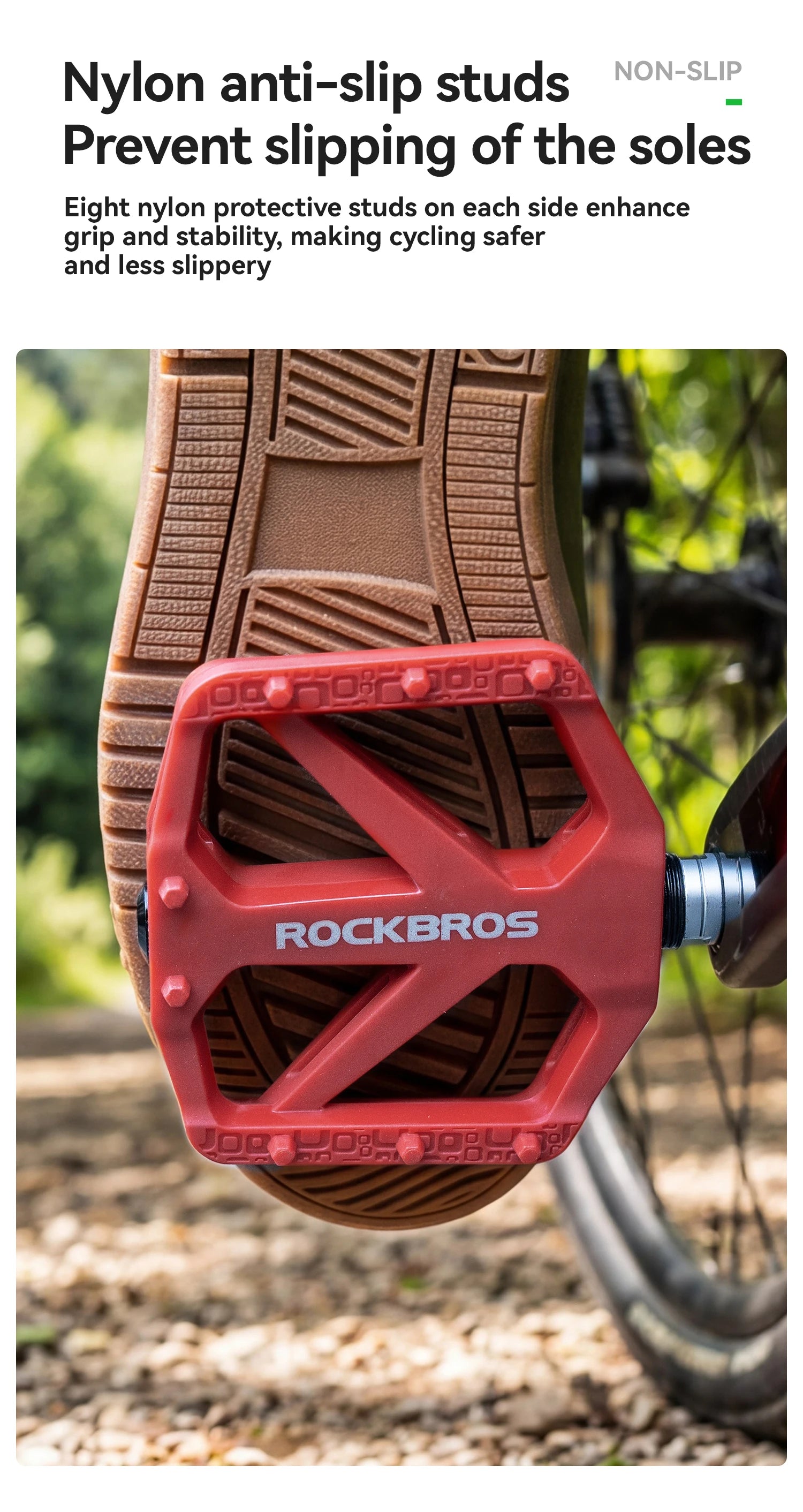 Πεντάλ Ποδηλάτου ROCKBROS με Ευρεία Πλατφόρμα, Αντιολισθητικό Ρουλεμάν για MTB & Δρόμο