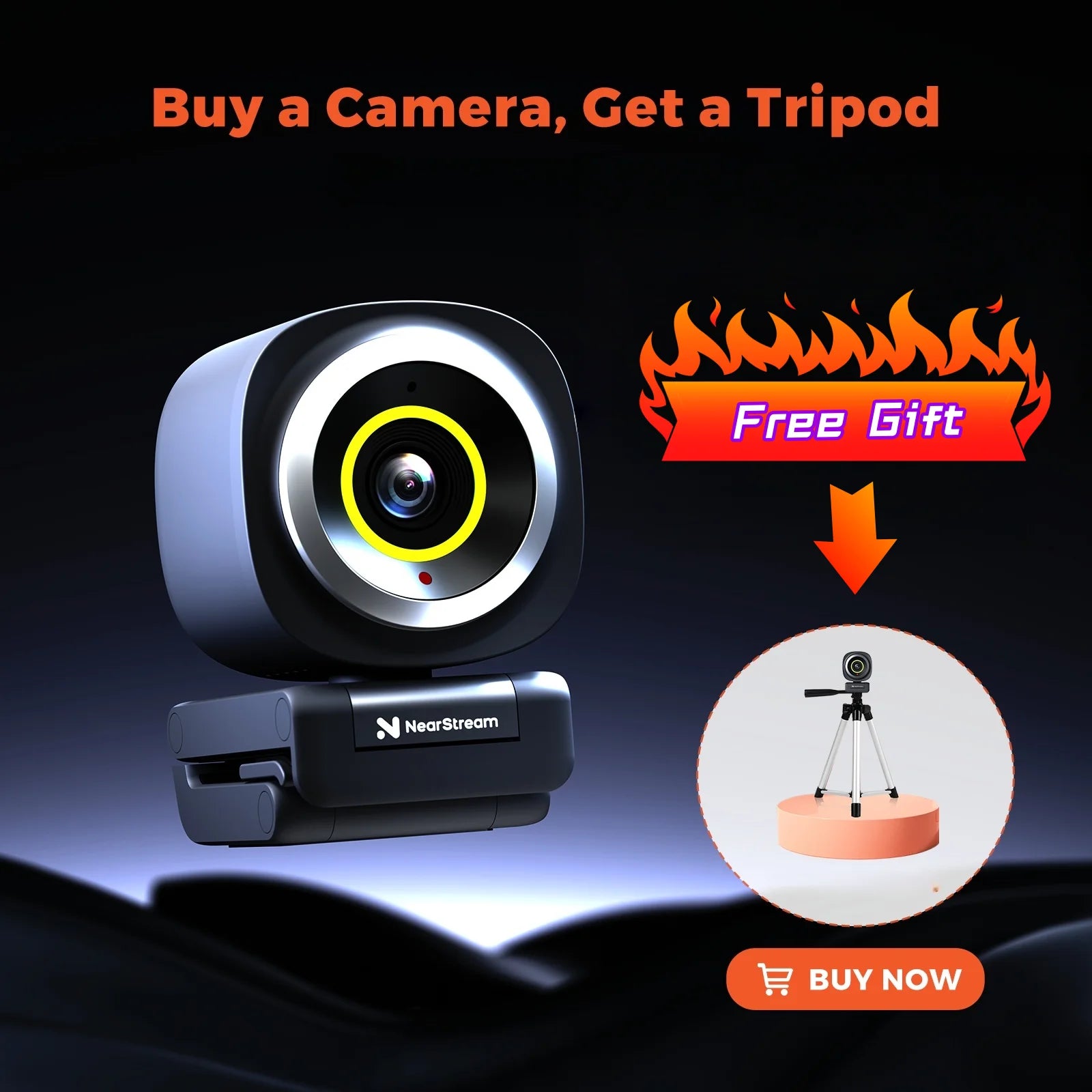 NearStream Webcam USB 1080P 60FPS con microfono AI a cancellazione del rumore