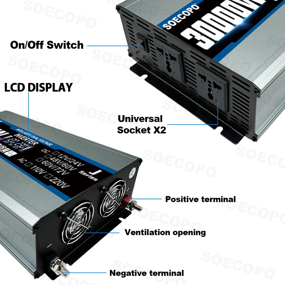 30W solcellekit med 2200W inverter og 100A controller til off-grid strømforsyning