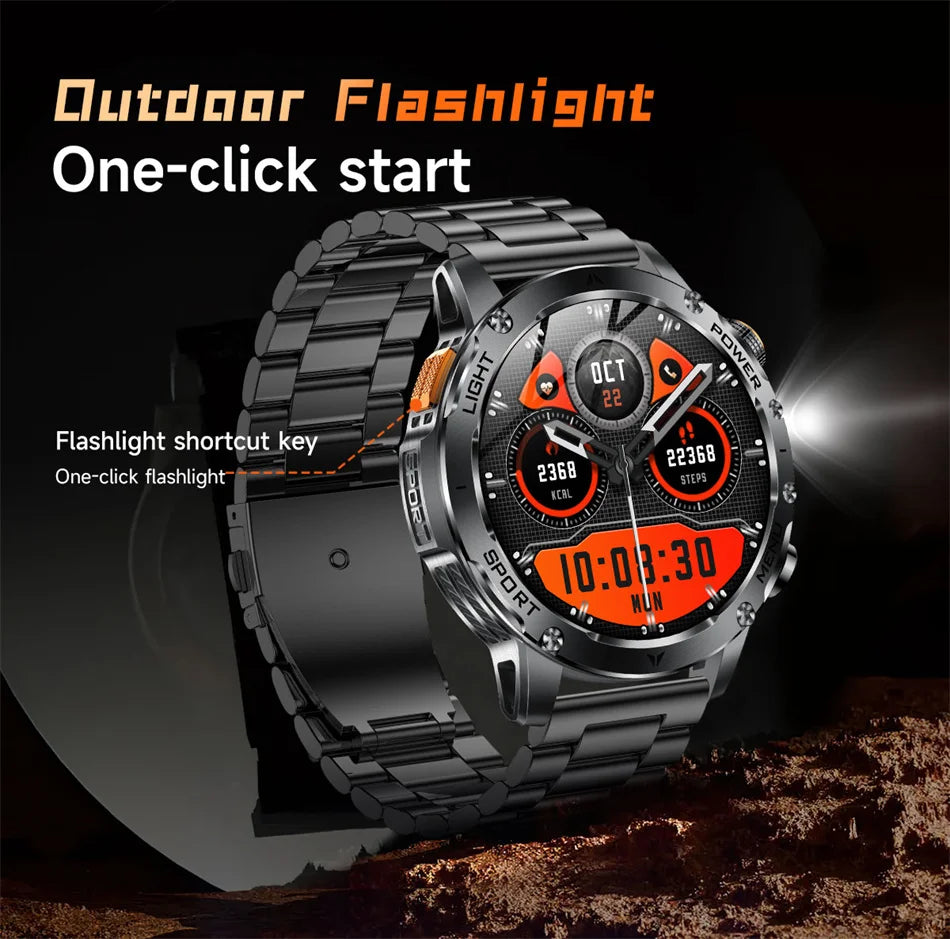 Bluetooth Bel Sports Smartwatch met LED Zaklamp