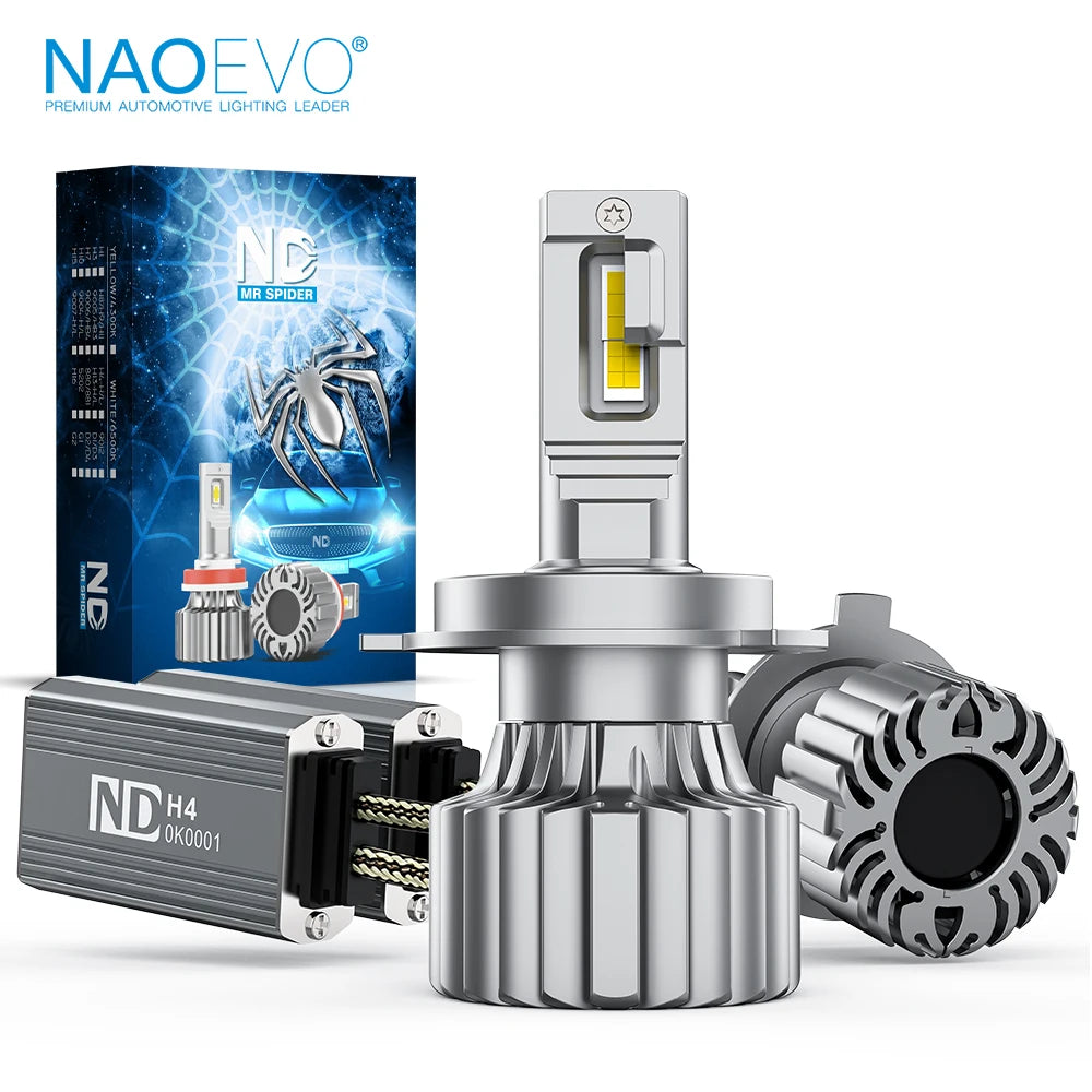 NAOEVO ND 140W Car LED Light H4 H7 H3 H11 9004 Canbus Light 4300K/6500K LED HB3 9005 HB4 9006 LED Headlight Bulbs 12V 2PCS