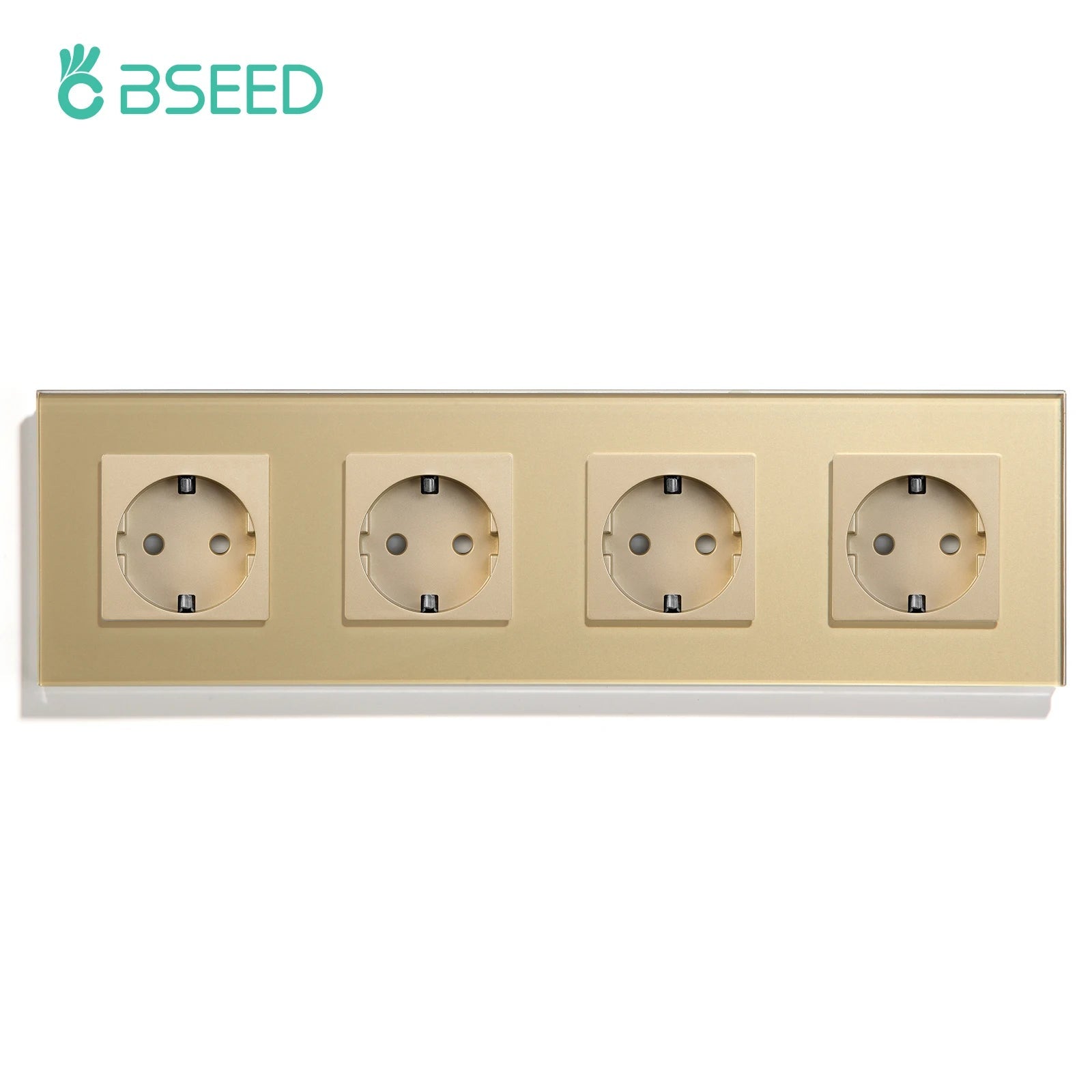 BSEED EU Standard Wall Electrical Sockets Type-C Outlets Wall Power Socket USB Charge Port Glass Panel Kids Protection 16A 